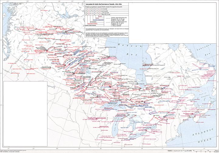 Carte des postes de toutes les compagnies avant 1821